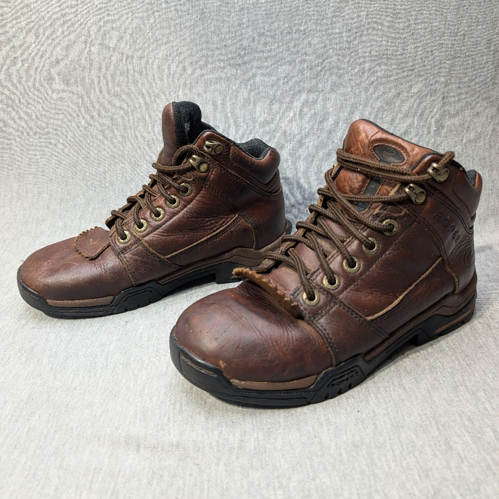 Roper Western Boots Women's 7.5 Brown Leather Vintage Lace Up
